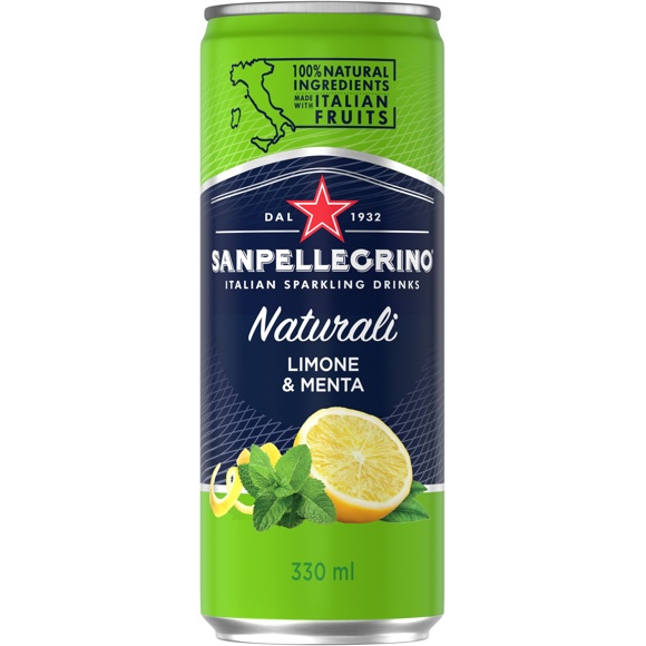 SANPELLEGRINO LIMONATA MINTA (CITRON+MÁTA) 0,33l PLECH 