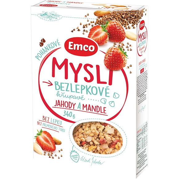 MUSLI POHANKOVÉ BEZLEPKOVÉ 340g JAHODY MANDLE