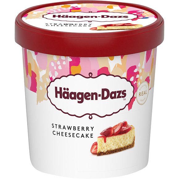 HÄAGEN DAZS SMETANOVÁ ZMRZLINA S JAHODOVOU POLEVOU  95ml 